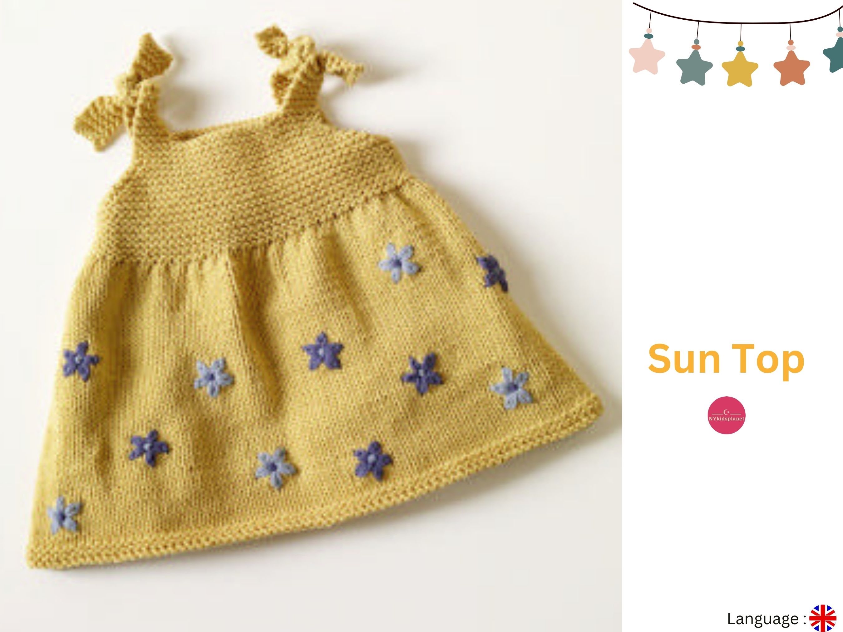 Baby Girl Sun Top Knitting Pattern – Baby & Child Sleeveless Cardigan PDF Pattern