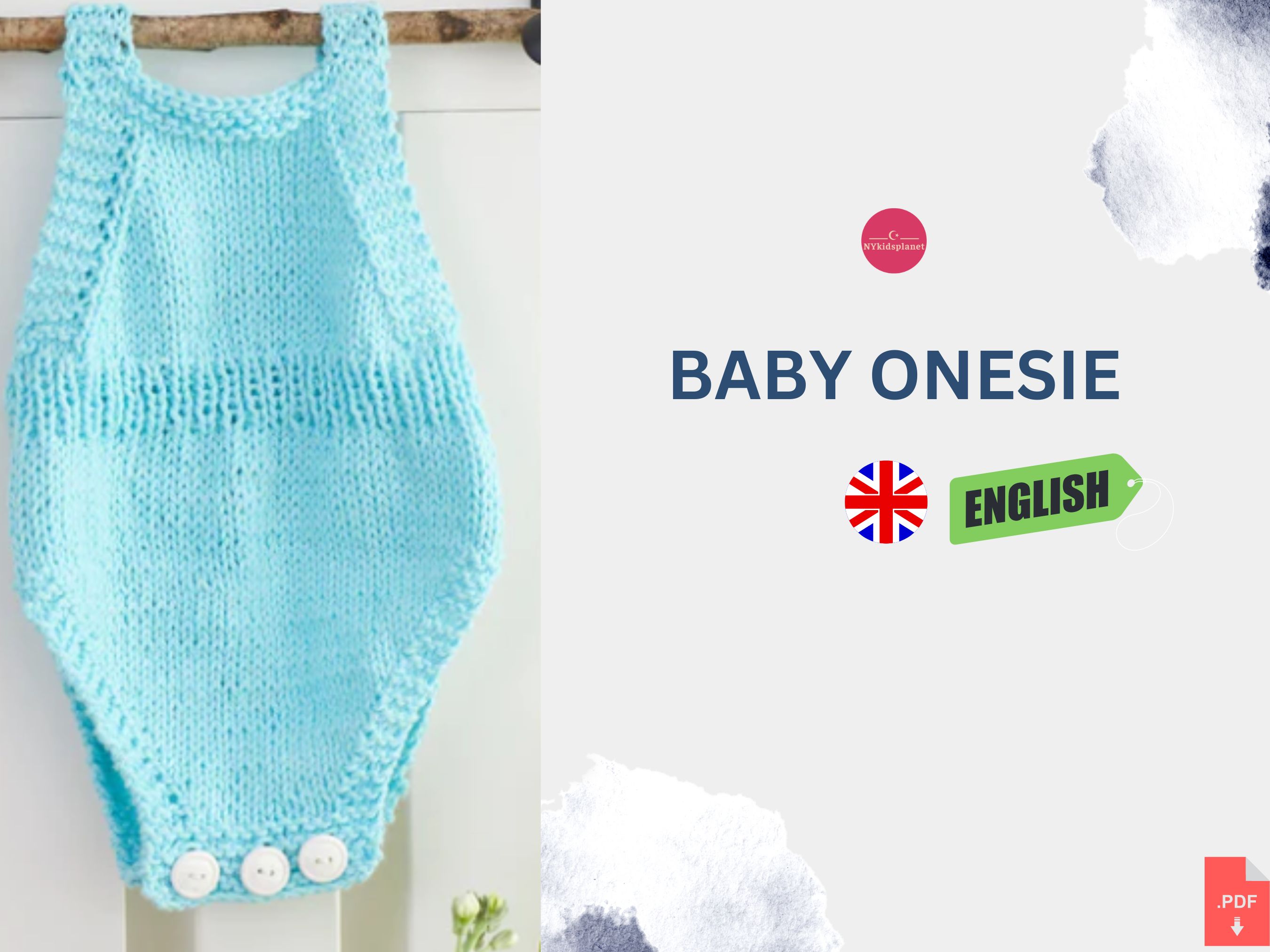 Baby Onesie Knitting Pattern – Newborn Baby Romper PDF | Baby Shower Gift