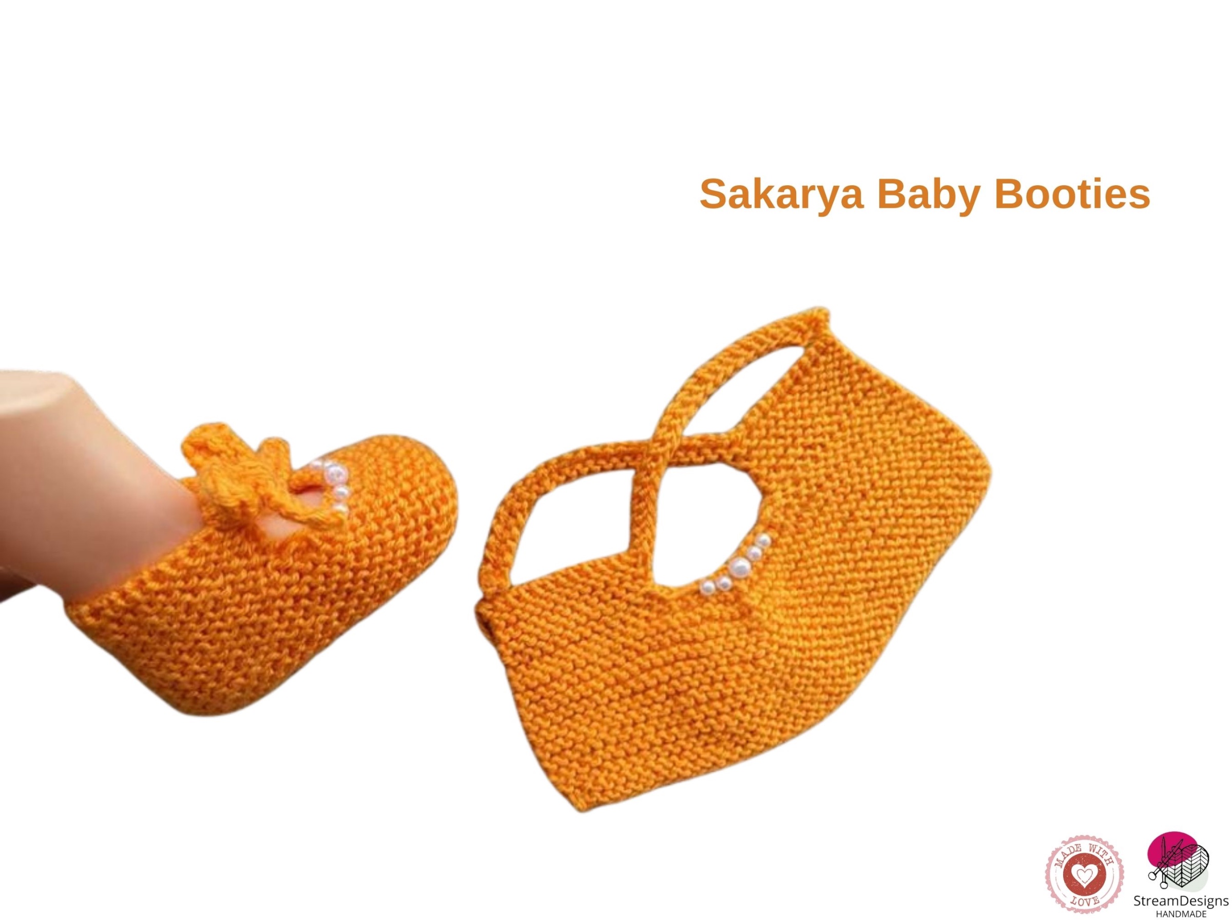 Sakarya Baby Booties Knitting Pattern – Flat Knit Baby Sandals PDF | Newborn to 12 Months
