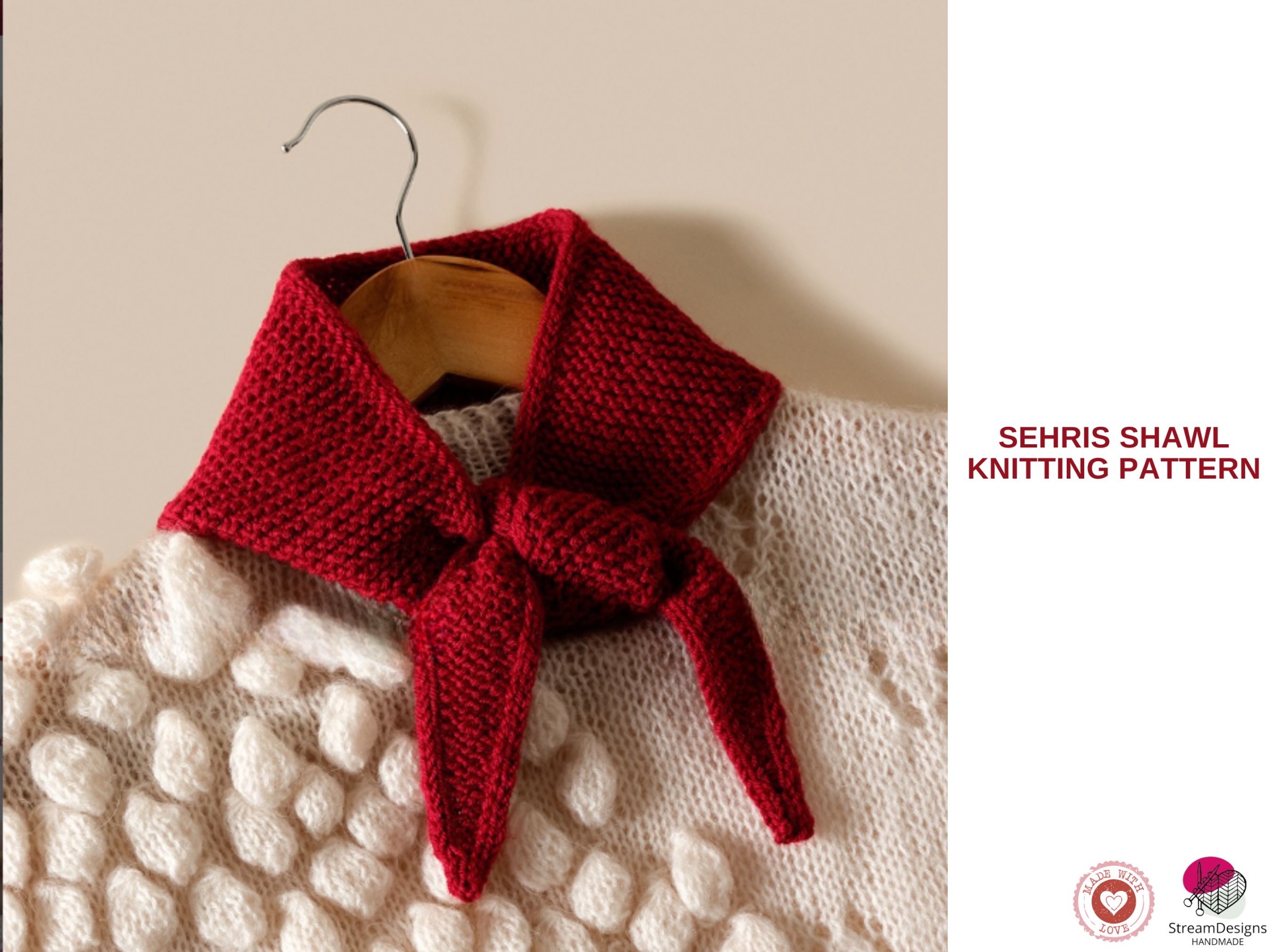 SEHRIS Mini Shawl Knitting Pattern – Decorative Neck Shawl PDF Pattern